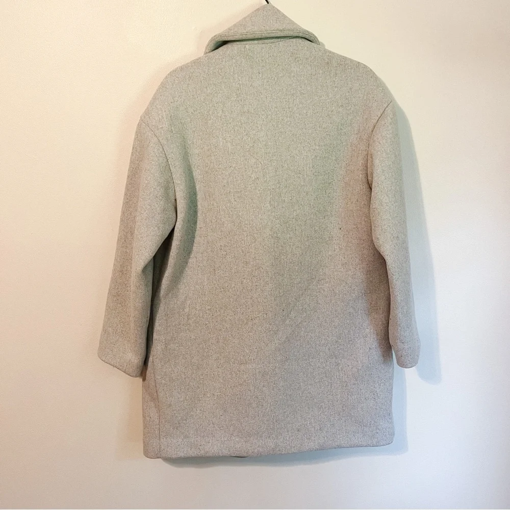 Abercrombie Grey Wool Oversized Coat Size XS - Picture 4 of 5
